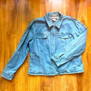 Vintage Light Wash Denim 'Conrad C Weekend' Shacket Jacket Blouse